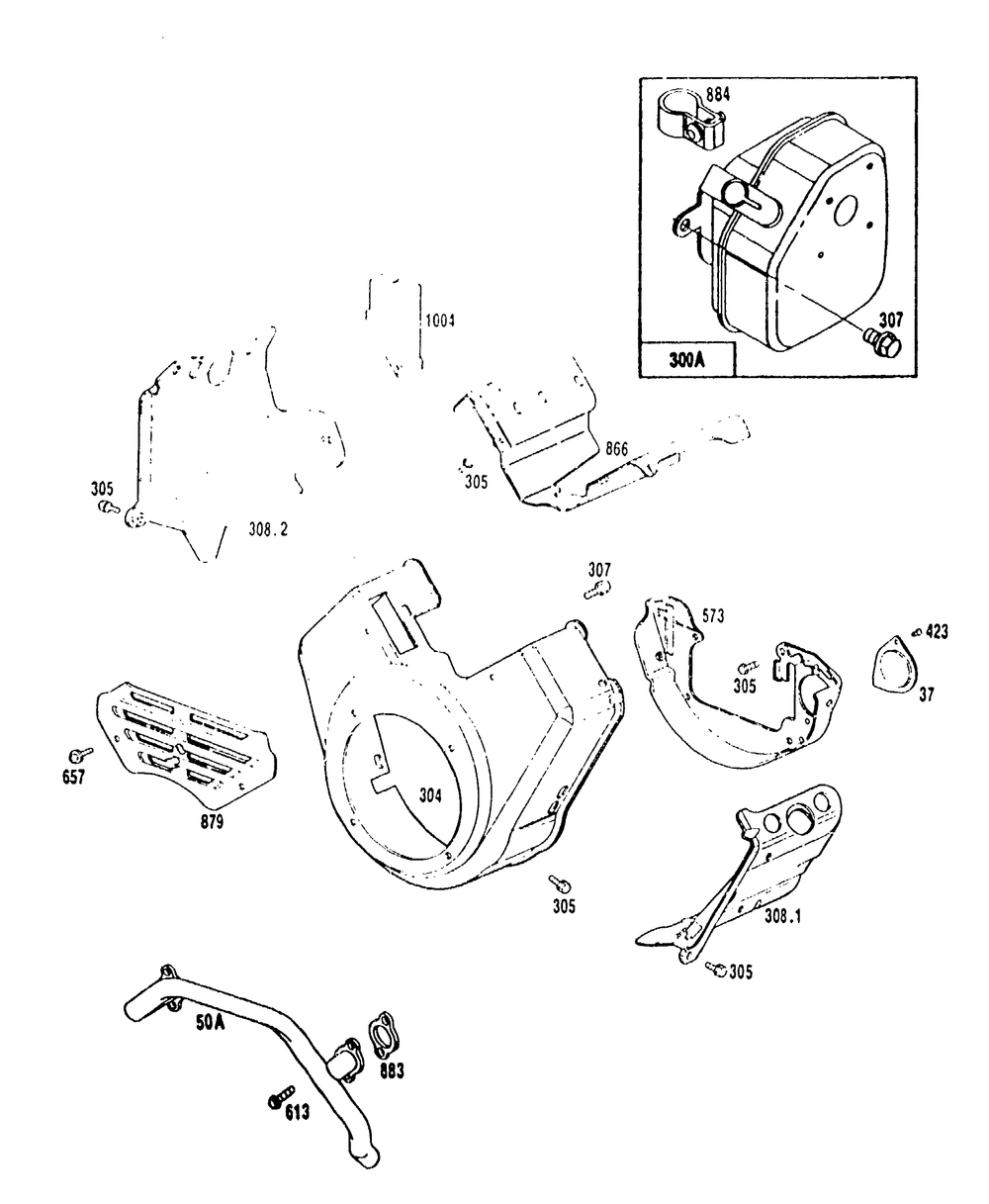 Exhaust Diagram and Parts List for 9404-2-3ZC40A  Briggs and Stratton Generator